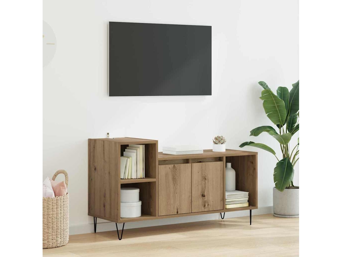 Vidaxl Gabinete Para Tv 100 X 35 X 55 Cm Carvalho Artesanal