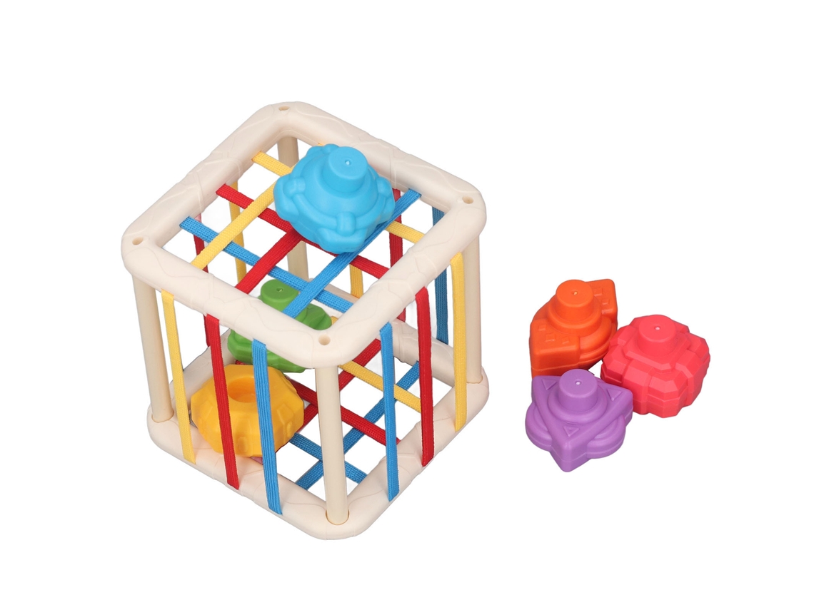 Jogo de Encaixe de Formas WalshLXq para Bebês, 6 Blocos Coloridos com Elásticos, Brinquedo Sensorial Educativo