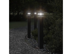 Vidaxl Candeeiro De Chão Para Exterior Com Tomada 80 Cm Alumínio Preto