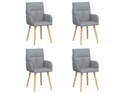 Conjunto 4 Móveis De Jantar Vidaxl Cinzento-claro Tecido (60 X 56 X 96 Cm)