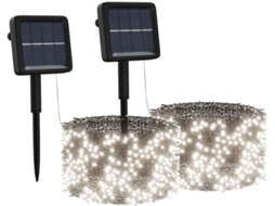 Luzes de Natal VIDAXL 2 Luzes LED solares (2x200cm - Branco frio)