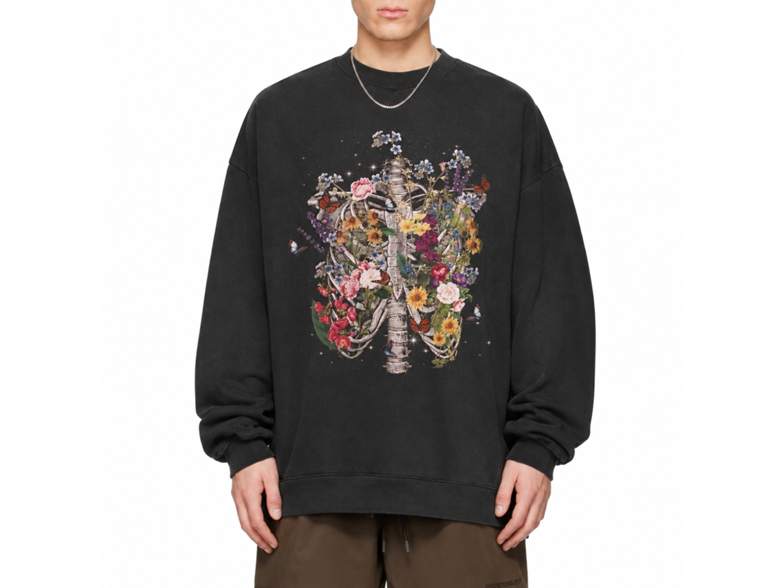 Rockinstone Growth Black Sweatshirt Unique Designer Style
