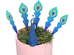 Estacas Decorativas Genéricas para Jardim, com Pássaro para Vasos de Flores, Cauda Removível, Estaca para Fixação no CHABERLU
