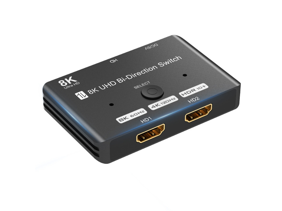 Hdmi 2.1 Bi-Directional Switch 8K 60Hz 4K 120Hz Switcher Adapter 2 em 1 Out Converter Splitte para Pc Tv Ps4 Xbox Ps5 Projetores