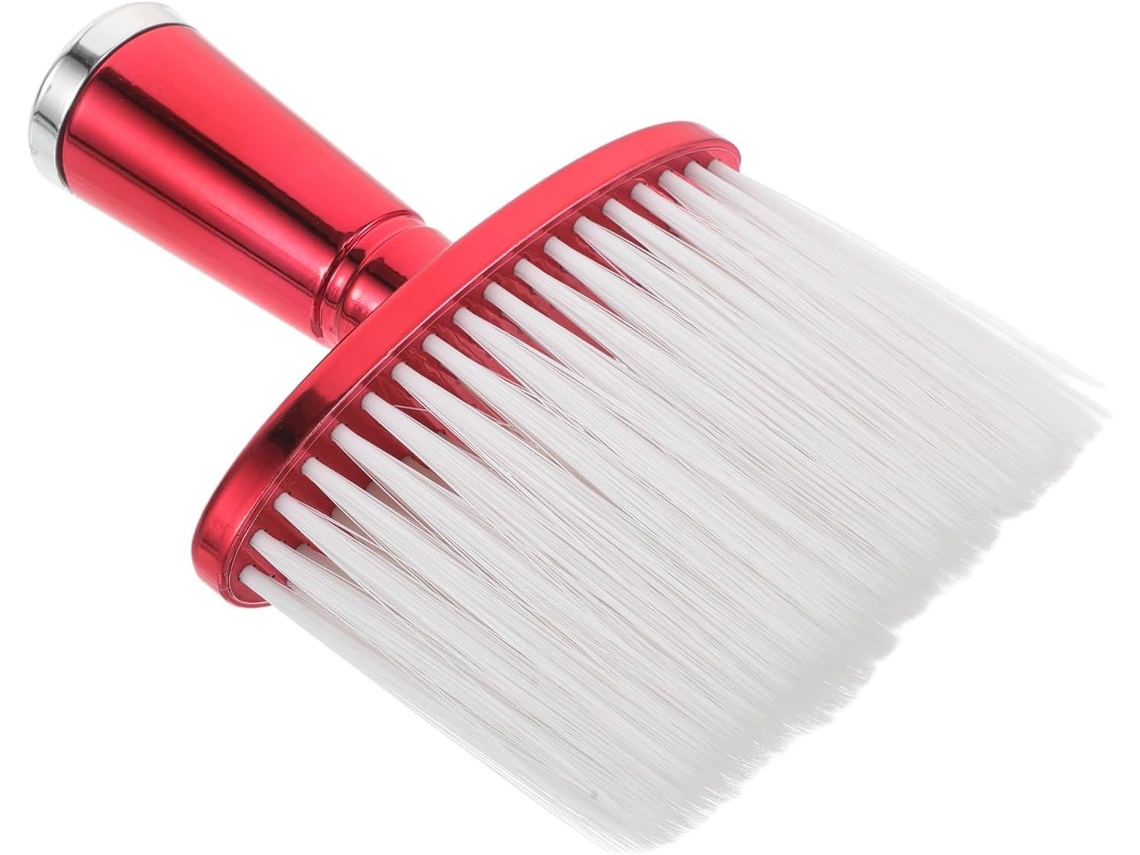 Escova De Cerdas Macias, Vermelha, Para Corte De Cabelo, Uso Profissional E Doméstico, Com Função De Limpeza Capilar