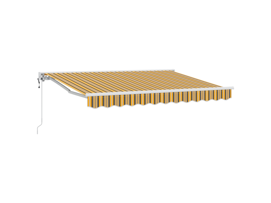 Conjunto 1 Toldo Retrátil Vidaxl Amarelo Alumínio (250 X 200 Cm)
