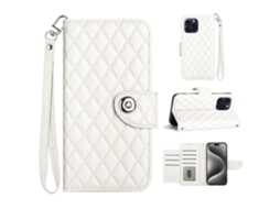 Capa Pega Para Iphone 14 Pro Pele Sintética Branco