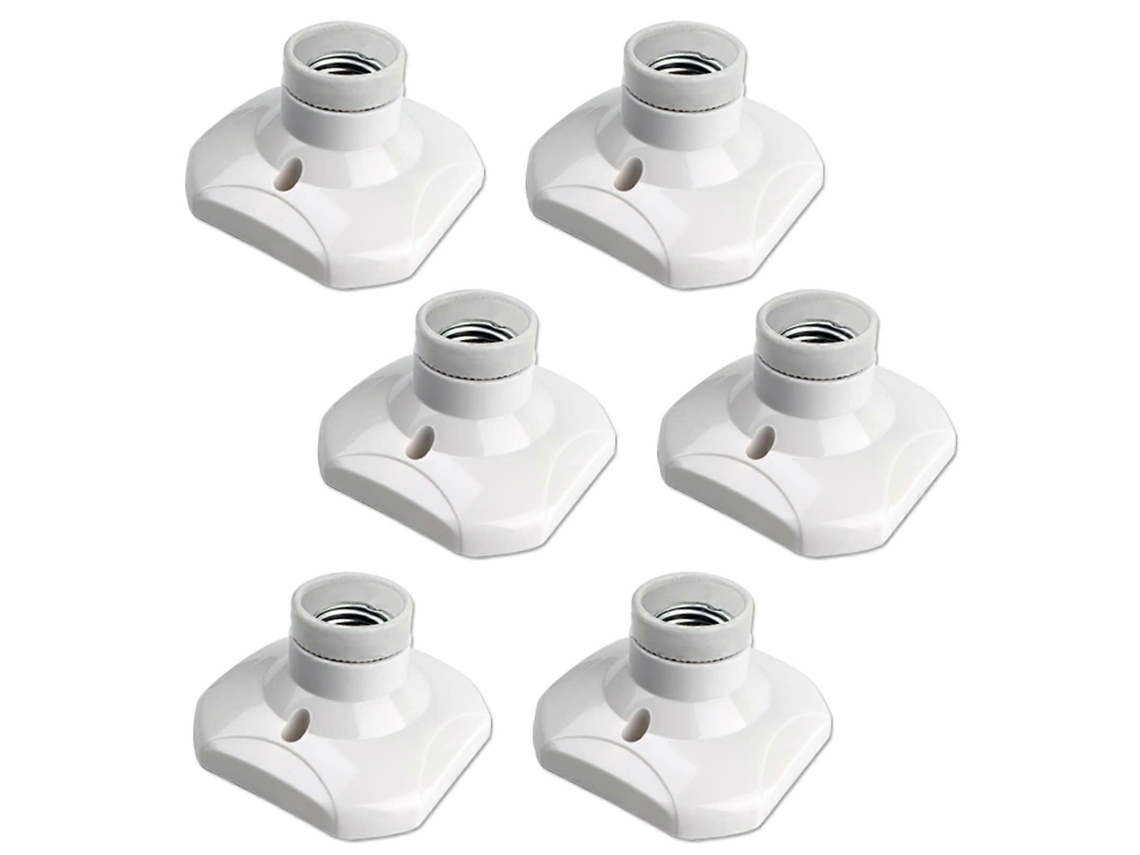 Rebe juego de 6 Soportes de Techo E27 de Tornillo Ac 220 240v para Bombillas Led Base Cerámica Resistente Al Calor