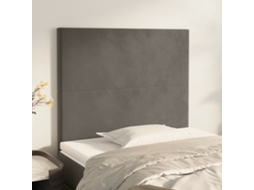 Vidaxl Cabeceira Cinza Escuro 80x5x118/128 Cm Veludo