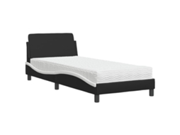 Bed, Beds Vidaxl Preto Couro Artificial (90 X 190 Cm)