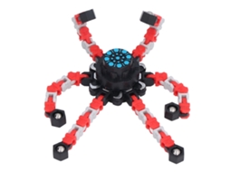 Primerox brinquedo Transformável de Dedo Diy Anti stress com Rotação e Ventosa para Crianças e Adultos Vermelho