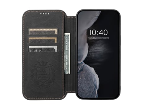 Capa Magsafe Para Iphone 12 Pro Max Suteni Pele Sintética Preto