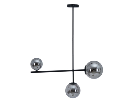 Candeeiro de Teto BIGBUY HOME 70 x 18 x 90 cm Cristal Preto Metal