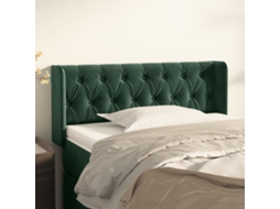 Cabeceira De Cama C/ Abas Veludo 93x16x78/88 Cm Verde Escuro Lovely Home