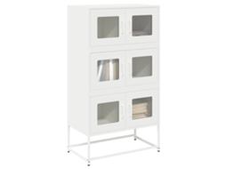 Vidaxl Aparador Alto 68x39x123 Cm Aço Branco
