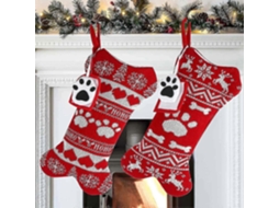 Meias De Cachorro De Natal De Malha Vermelha Olysi Shop