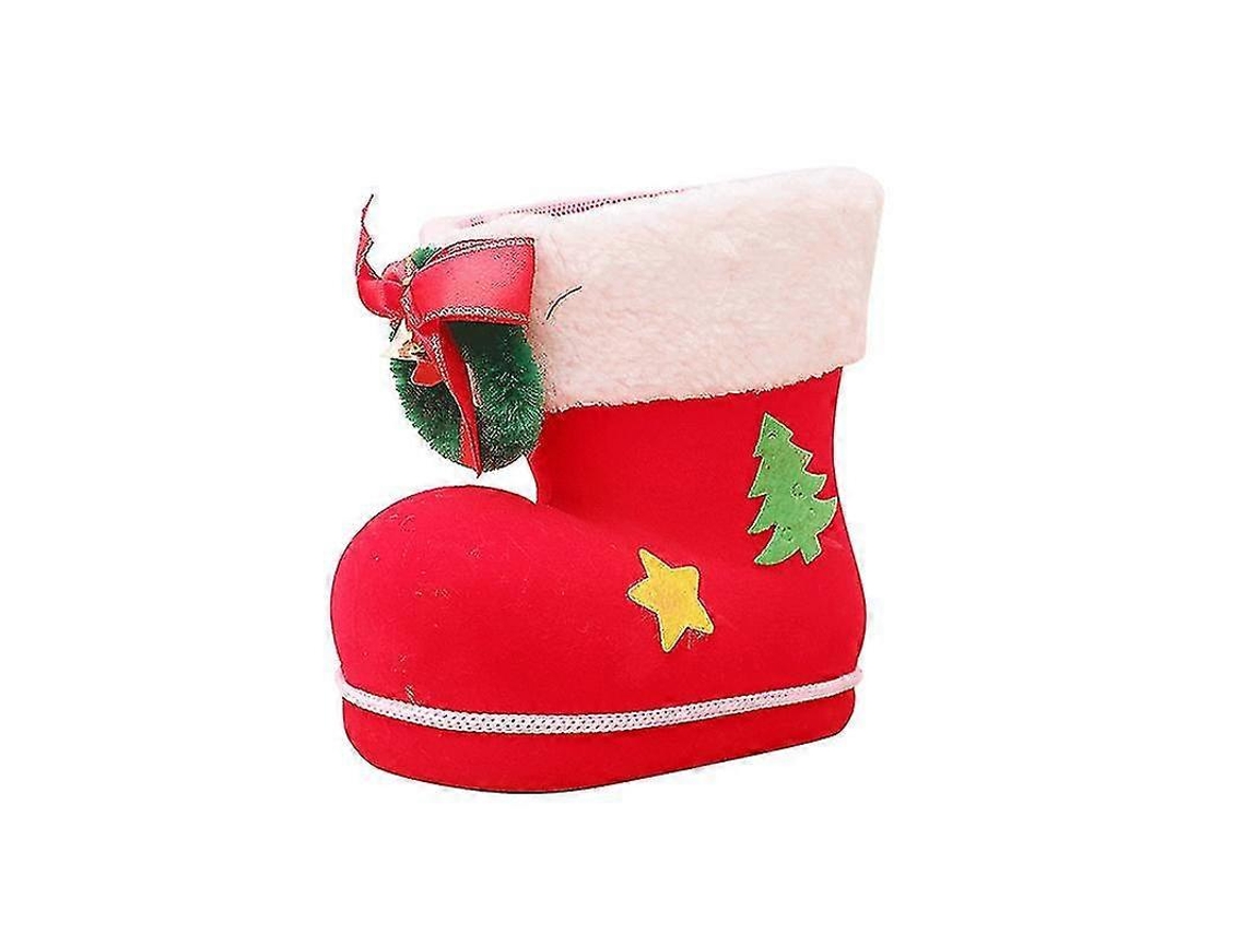 Meia Natalina Em Veludo Vermelho Com Detalhes Brancos, Para Doces E Presentes. Loja Olysi