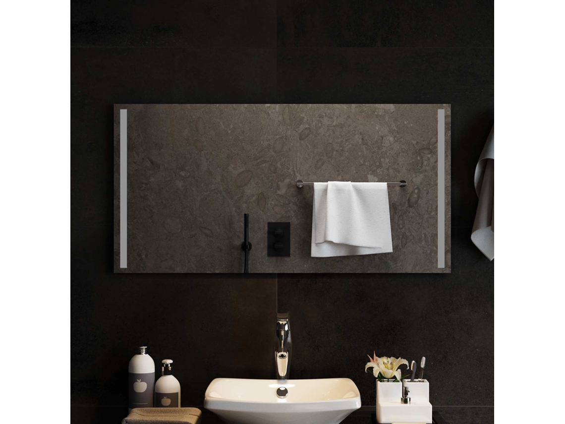 Vidaxl Espelho De Banheiro Led Com Espelho Transparente 100 X 50 Cm