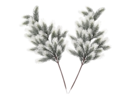 2 Galhos de Agulhas de Pinheiro Verde Artificiais 59cm Stems Picks para Decoração Natal | S/MARCA