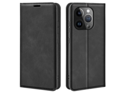 Capa Para Iphone 15 Pro Max Pele Sintética Anti-riscos Preto