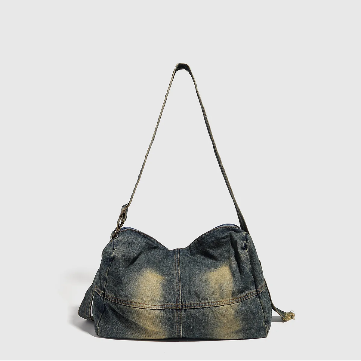 Bolsa De Ombro Em Jeans Lavado (azul Escuro), Bolsa Feminina, Bolsa Casual Em Jeans Macio.