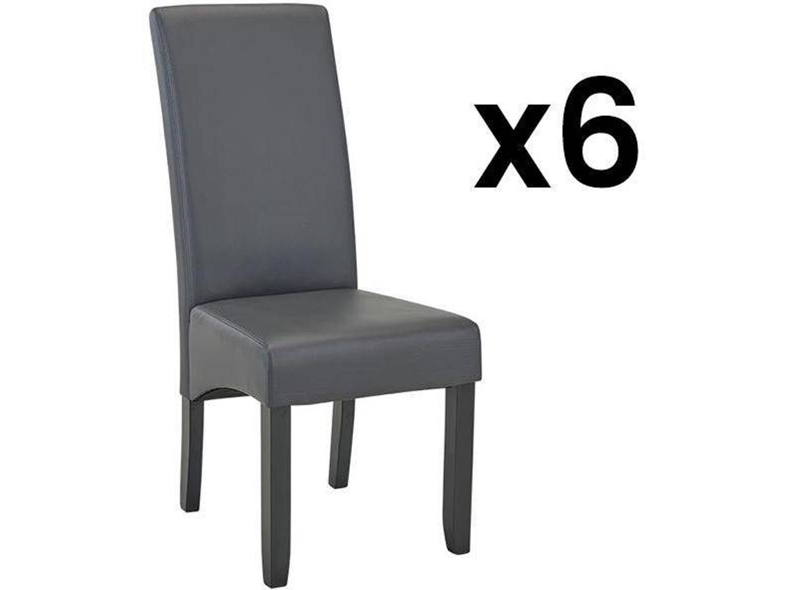 Cadeira Standard Rovigo VENTE-UNIQUE.PT (Cinzento - Pele sintética - 47x63x107 cm)