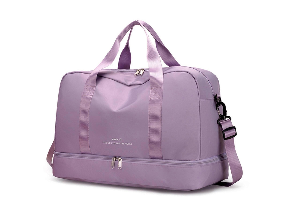 Bolsa De Viagem Hengrongshen Capacidade Esportiva Compartimento Sapatos Separação Seca Molhada Roxo