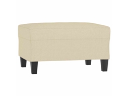 Conjunto 1 Banco Para Os Pés Vidaxl Creme Tecido (70 X 55 X 41 Cm)