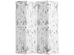 Biombo Dobrável de 4 Painéis Separador de Ambientes Elegante para Dormitórios Sala de Estar 160.5x170cm Branco Rústico BTFORUS