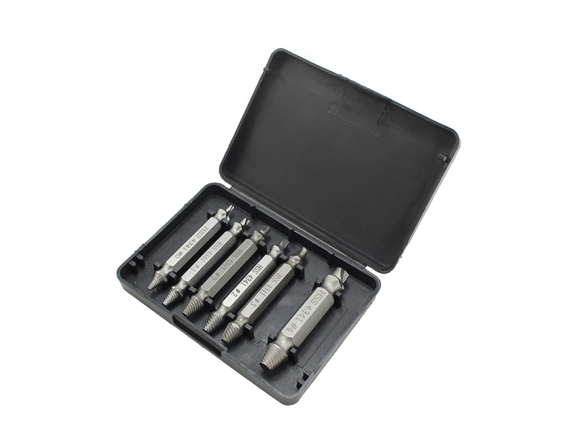 6 Peças Conjunto De Brocas Extractores De Parafusos Ferramentas Para Remover Parafusos Com Cabeça Quebrada Remover Porcas Danificadas