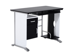 Mesa de Computador Mdf e Metal Cor Branco e Preto 100x52x75cm Homcom