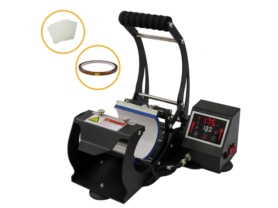 Prensa Para Canecas Pixmax Com Controlo Tátil, Pressão Ajustável, Kit De Sublimação Gratuito, Alta Precisão Térmica E Monstershop