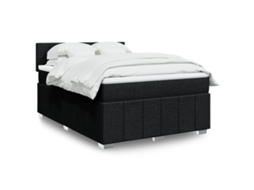 Vidaxl Cama com Molas/colchão 160x200 Cm Tecido Preto