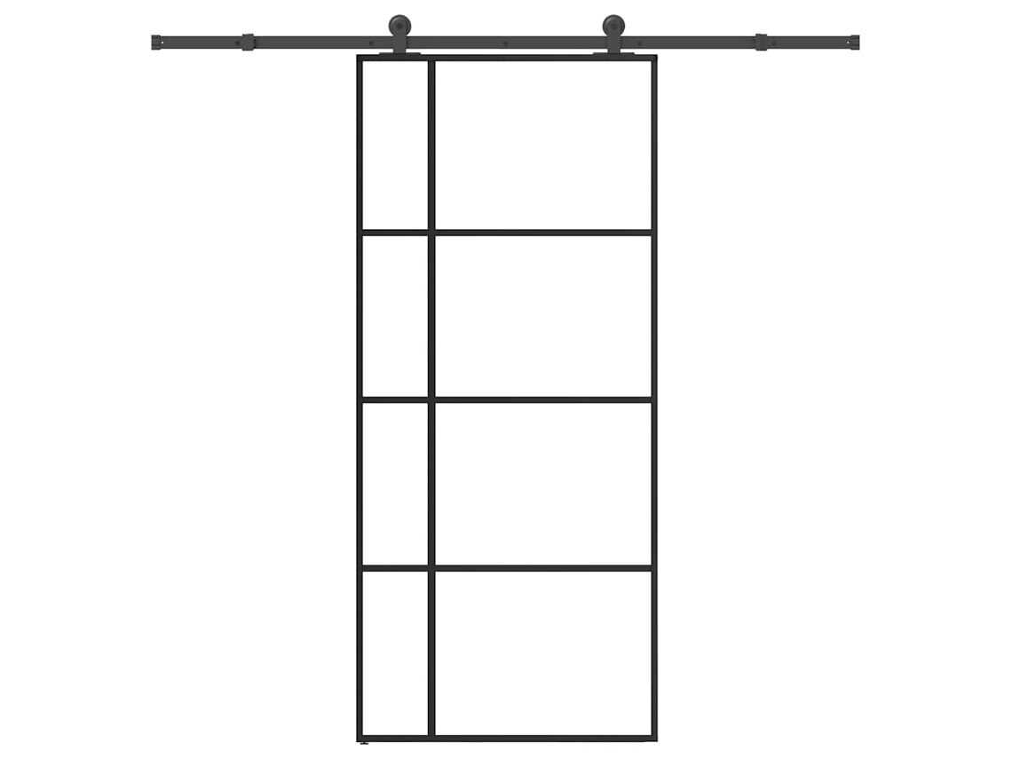 Vidaxl Porta Deslizante C/ Conj. Ferragens 90x205cm Vidro Esg/alumínio