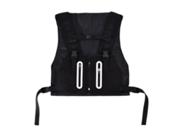 Ats chaleco Reflectivo Impermeável com Bolsa com Cremalheira de Poliéster de Alta Visibilidade para Trekking, Corrida e Ciclismo Preto