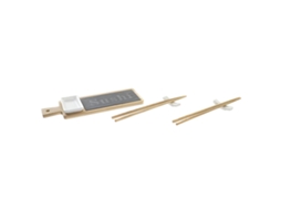 Conjunto De Sushi Dkd Home Decor Natural Ardósia Bambu (28 X 9 X 2 Cm)