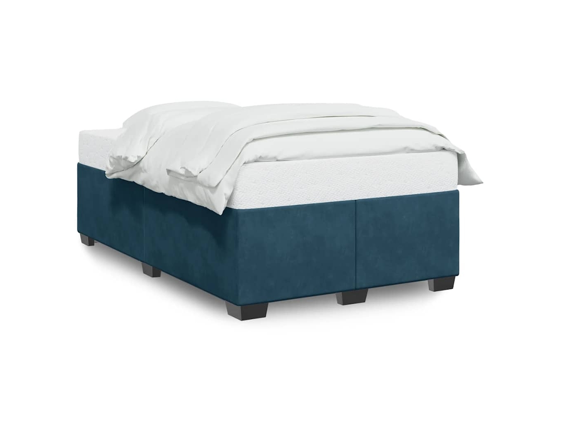 Estrutura De Cama Vidaxl Azul Veludo (190 X 120 X 46 Cm)