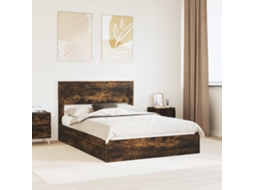 Vidaxl Cama Com Armazenamento Carvalho Defumado 160 X 200 Cm