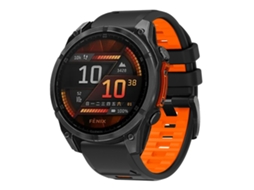 Bracelete para Garmin Silicone Liberação Rápida Duas Cores Preto Laranja XIAOMOYU (22mm)