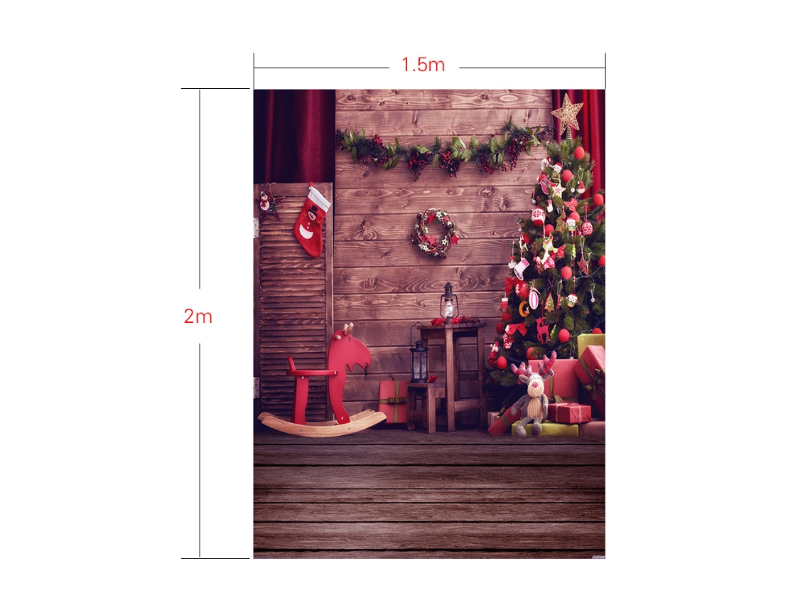 Fondo De Navidad Andoer 1.5x2m Fibra Poliéster Para Fotografía De Bebés Retratos Y Fiesta