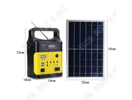 Kit Sistema Gerador Solar Td® 10w Painel 6w Carregador Usb 3 Lâmpadas Amarelas Lunavo