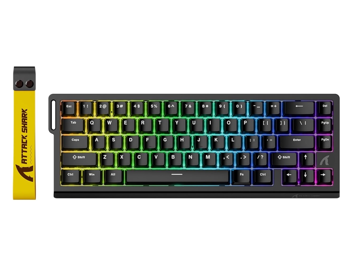 Teclado Mecânico Attack Shark X68 He Teclado 8000hz Rapid Trigger, Teclado Gaming Rgb,black