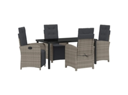 Maison Exclusive - Conjunto De Jantar Para Jardim 5 Pcs Cinzeto Vime Pe