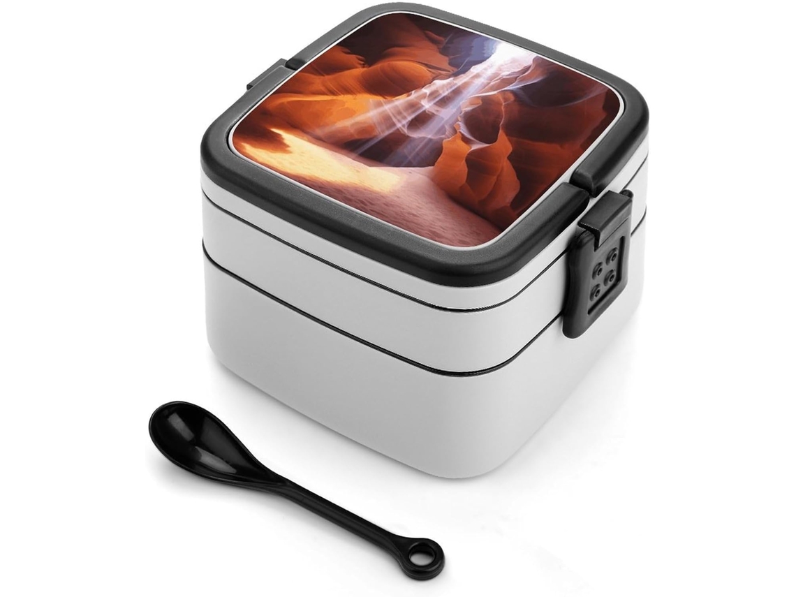 Antelope Canyon Marmita Bento Retangular, Empilhável, À Prova De Vazamentos, Moderna E Minimalista, Com Duas Camadas