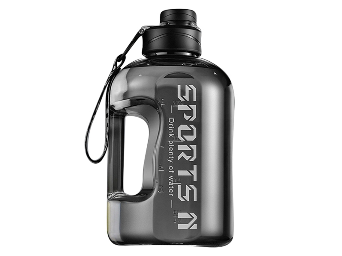 Garrafa de Água Esportiva , Garrafa de Água Portátil de Grande Capacidade para Homens. MDUG (preta, 2,7l)