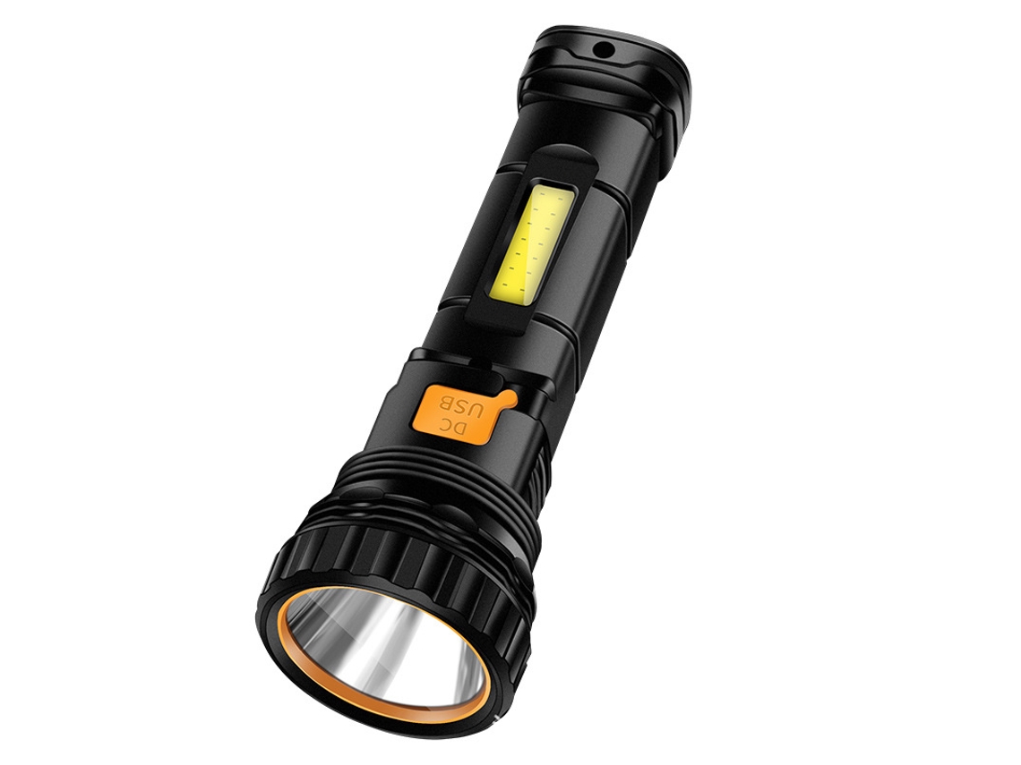 Lanterna Para Exterior - Lanterna Led - Lanterna Recarregável - Alimentação Por Pilhas - Impermeável - Preto