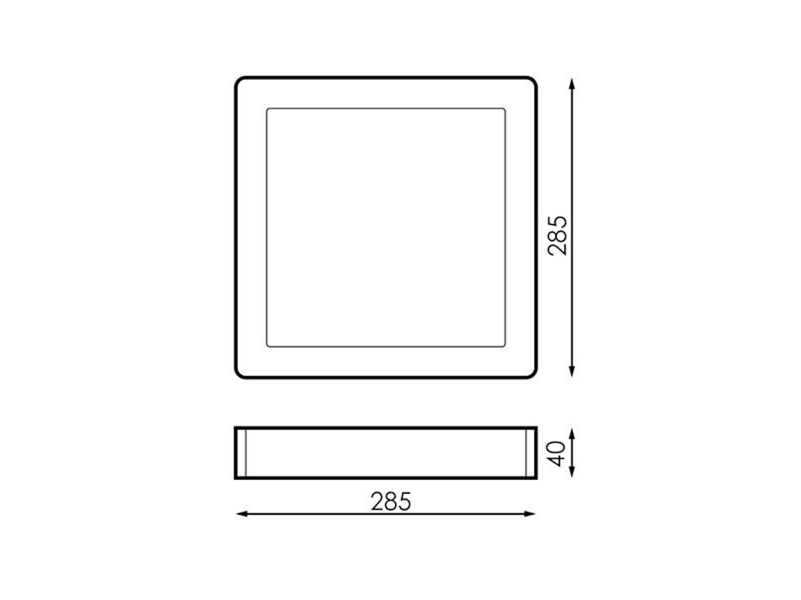 Painel de Superficie Serie Slim Quadrado 25W 3000K