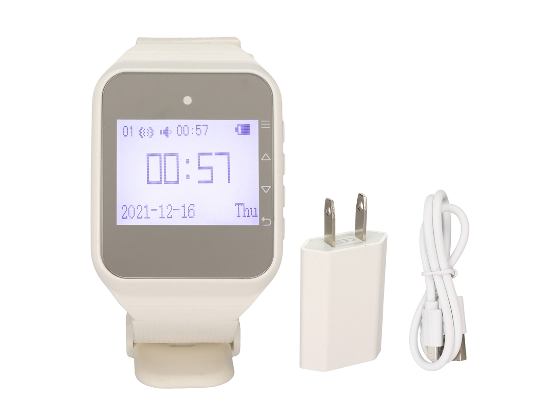 Sistema De Chamada Sem Fio Com Pager Relógio Lcd, Alarme, Vibração Para Restaurantes E Fábricas Plug Us Branco
