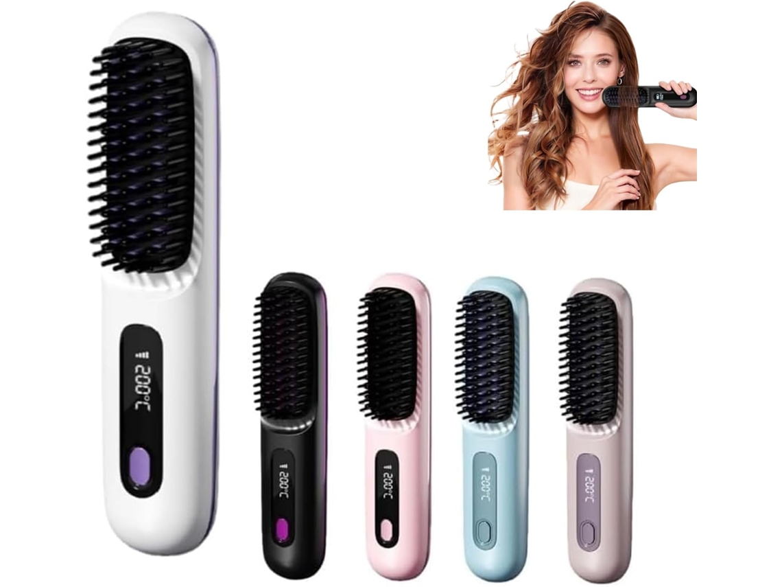 Escova De Cabelo Cocoony, Escova Alisadora Portátil E Recarregável Para Cabelos Curtos, Adiciona Volume Em 2 Minutos