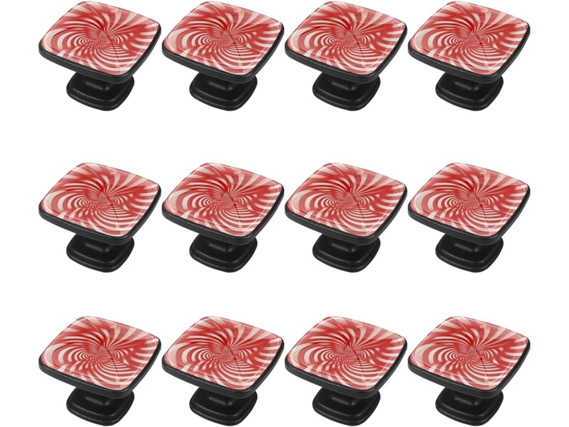 Puxadores Quadrados Para Armários De Cozinha, Puxadores Para Armários E Gavetas, 12 Peças, Ilusão De Ótica Abstrata